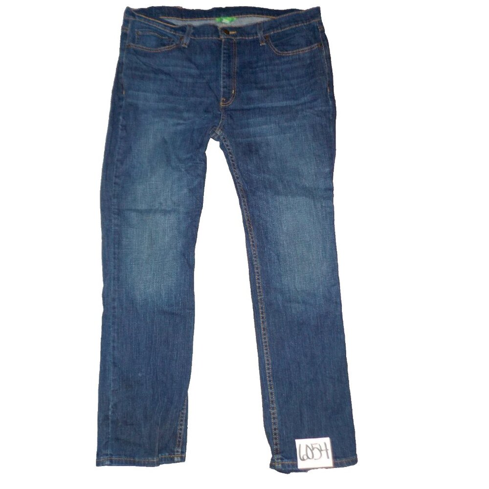 DIP Dark Blue Denim Jeans Plain Pockets Straight Leg Mens Size 40 x 32